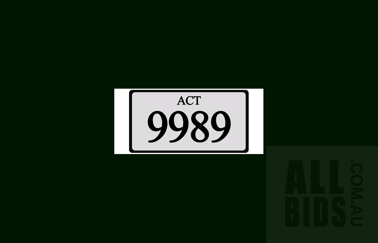 ACT 4-Digit Number Plate - 9989