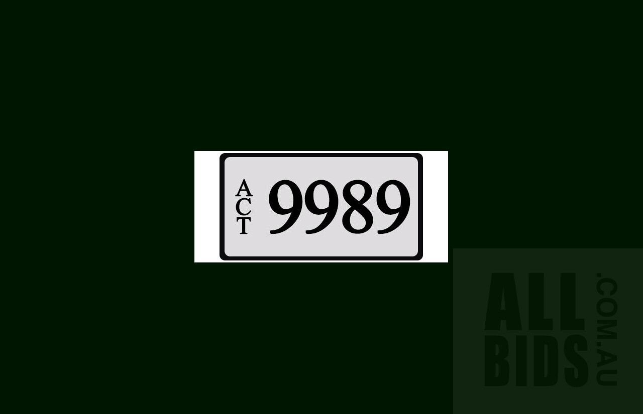 ACT 4-Digit Number Plate - 9989