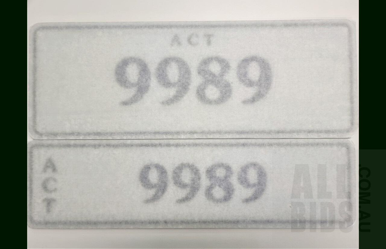 ACT 4-Digit Number Plate - 9989