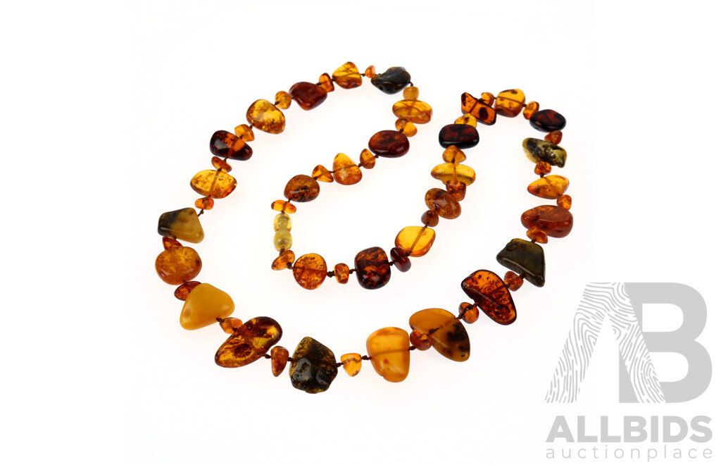 Vintage Strand of Alternating Amber Beads