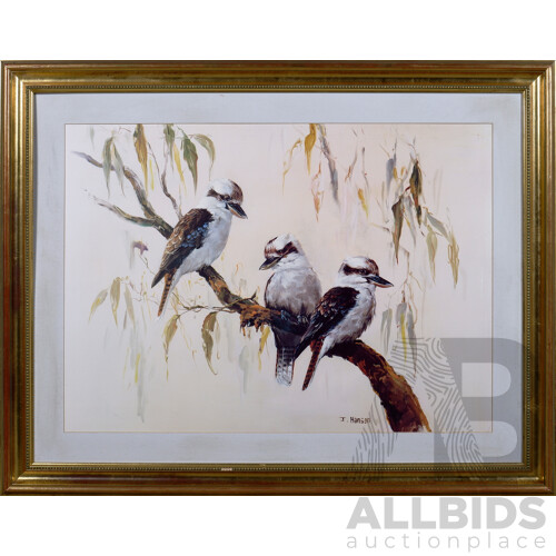 Pair of Framed John Hansen Prints, Kookaburras & Sulphur Crested Cockatoos, each 79 x 100 cm (framed) (2)