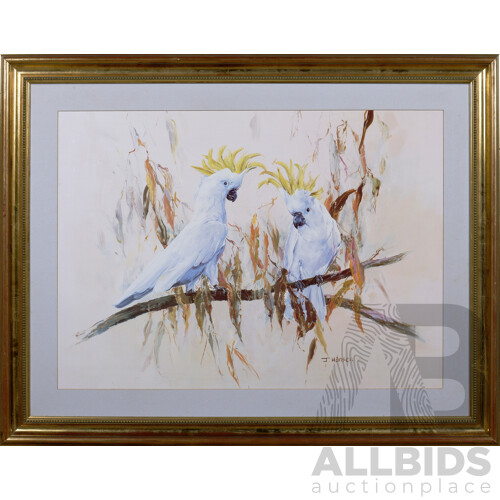 Pair of Framed John Hansen Prints, Kookaburras & Sulphur Crested Cockatoos, each 79 x 100 cm (framed) (2)
