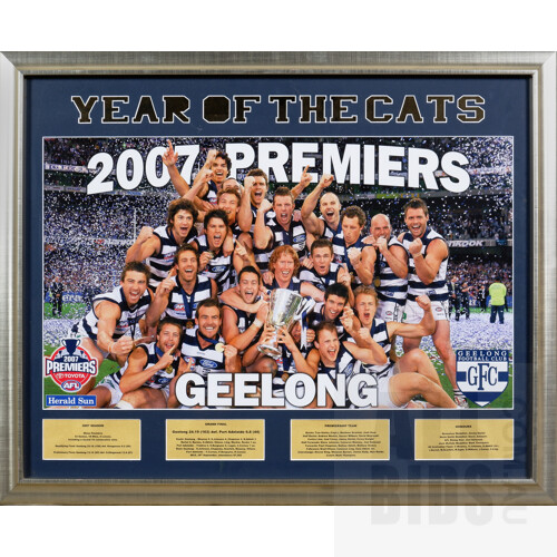 Framed Year of the Cats 2007 Geelong Premiership Photo