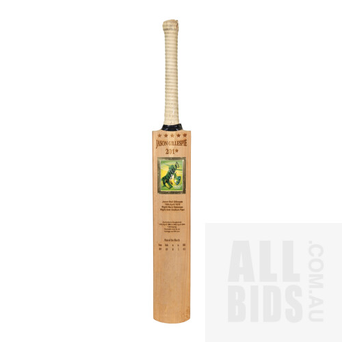 Cricket Bat Commemorating Jason Gillespie's Historic 201*