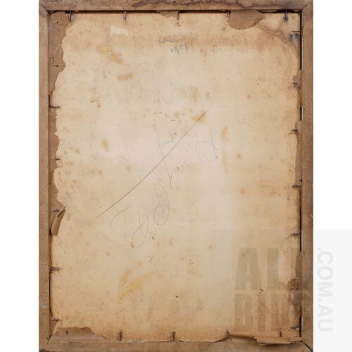 James Flett (1906-1986), Pirates, Woodblock, 41 x 30 cm, signed in plate