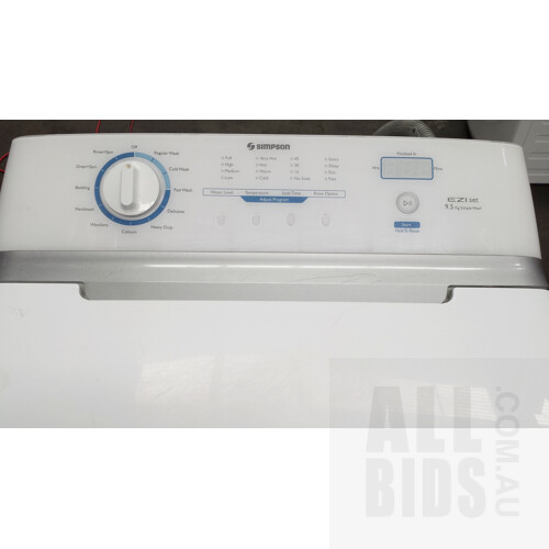 Simpson 9.5kg Ezi Set Top Load Washing Machine