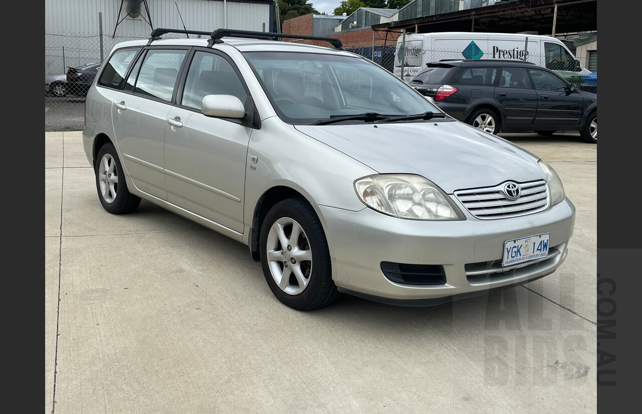 8/2005 Toyota Corolla Conquest ZZE122R 4d Wagon Silver 1.8L