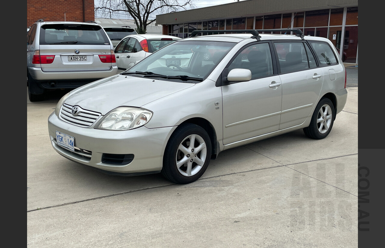 8/2005 Toyota Corolla Conquest ZZE122R 4d Wagon Silver 1.8L