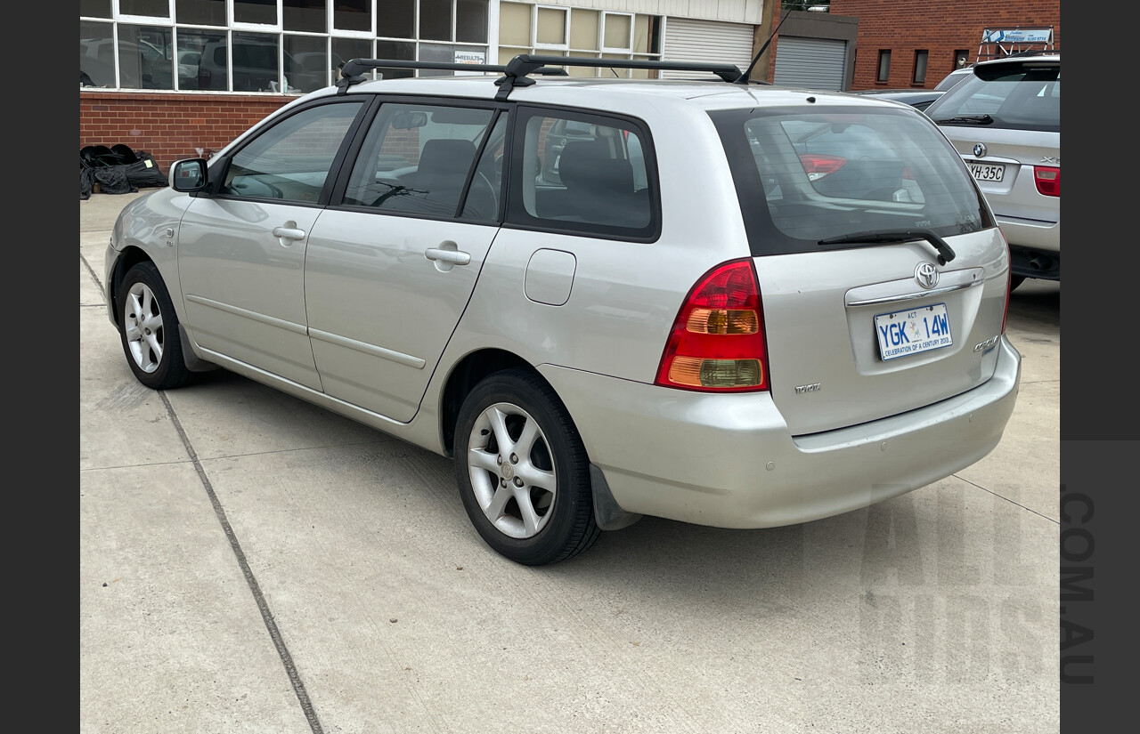 8/2005 Toyota Corolla Conquest ZZE122R 4d Wagon Silver 1.8L