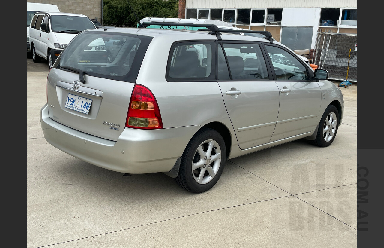 8/2005 Toyota Corolla Conquest ZZE122R 4d Wagon Silver 1.8L