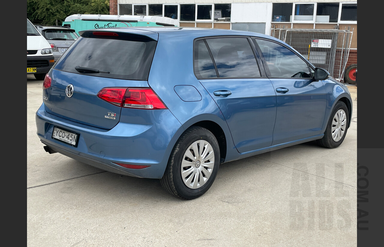 7/2014 Volkswagen Golf 90 TSI AU MY14.5 5d Hatchback Blue 1.4L