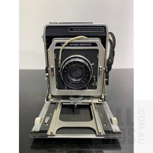 Gargled Super Speed Graphic Press Camera With 135mm Rodenstock Graflex Optar Lens Circa 1950s