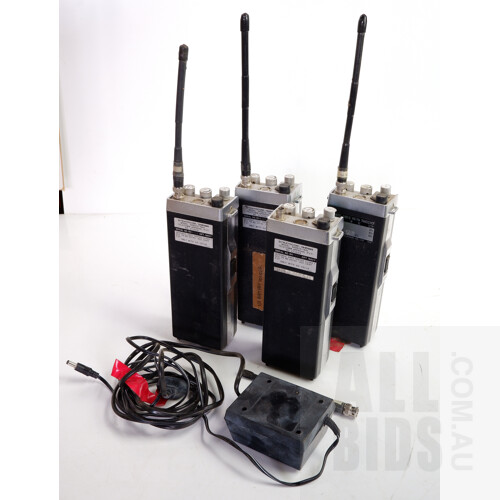 Four 1990's Stratocom/Shinwa VHF Transceiver with Detachable Screw on Aerials