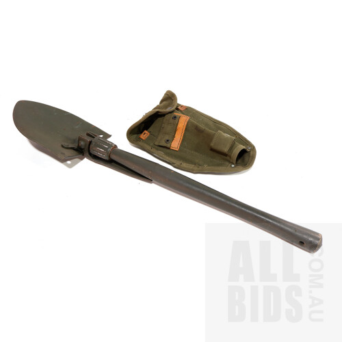 US Army Folding Entrenching Tool with Canvas Cover