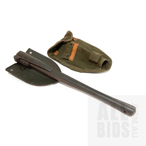 US Army Folding Entrenching Tool with Canvas Cover