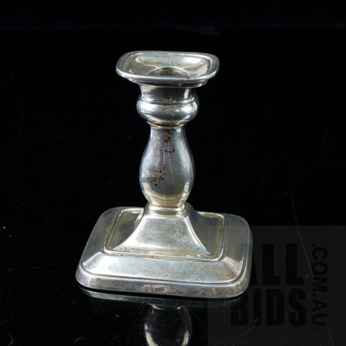Edwardian Weighted Sterling Silver Individual Candlestick, London, 1910