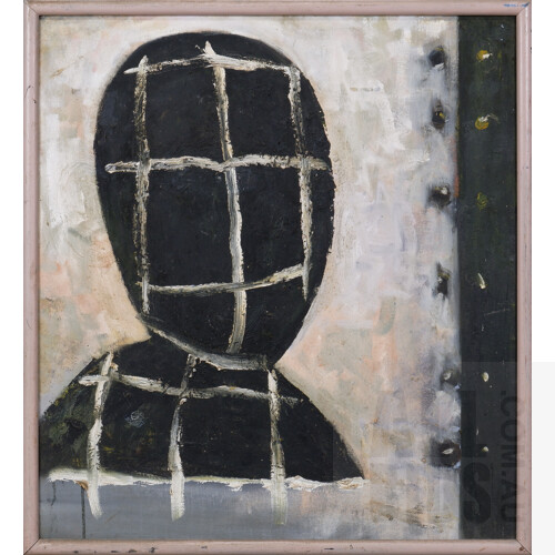 Christopher Snee (born 1957), Head 1987, Oil on Canvas on Board, 59 x 54 cm