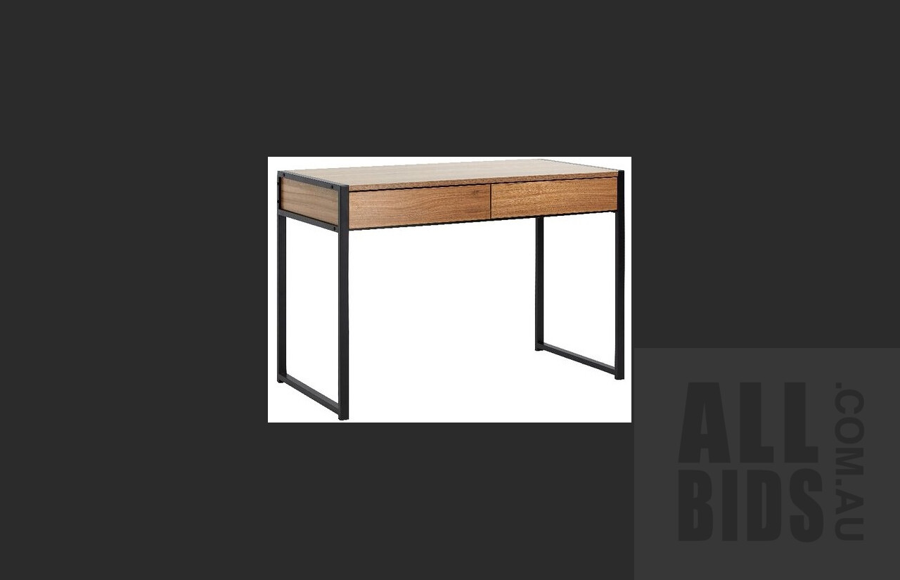 Sheffield 2 drawer 1115mm deals desk black and walnut