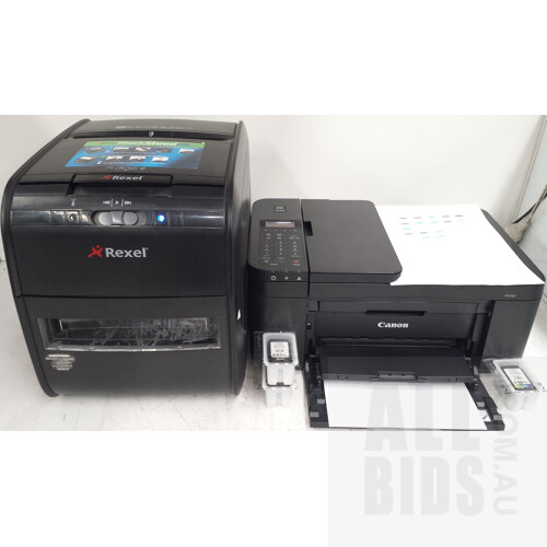 Canon Pixma TR4560 Multifunction Colour InkJet Printer and Rexel  StackShred A4 Desktop Shredder