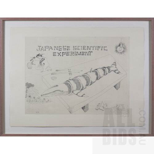 Tony Coleing (born 1942), Japanese Scientific Experiment 1993, Etching, 44 x 59 cm
