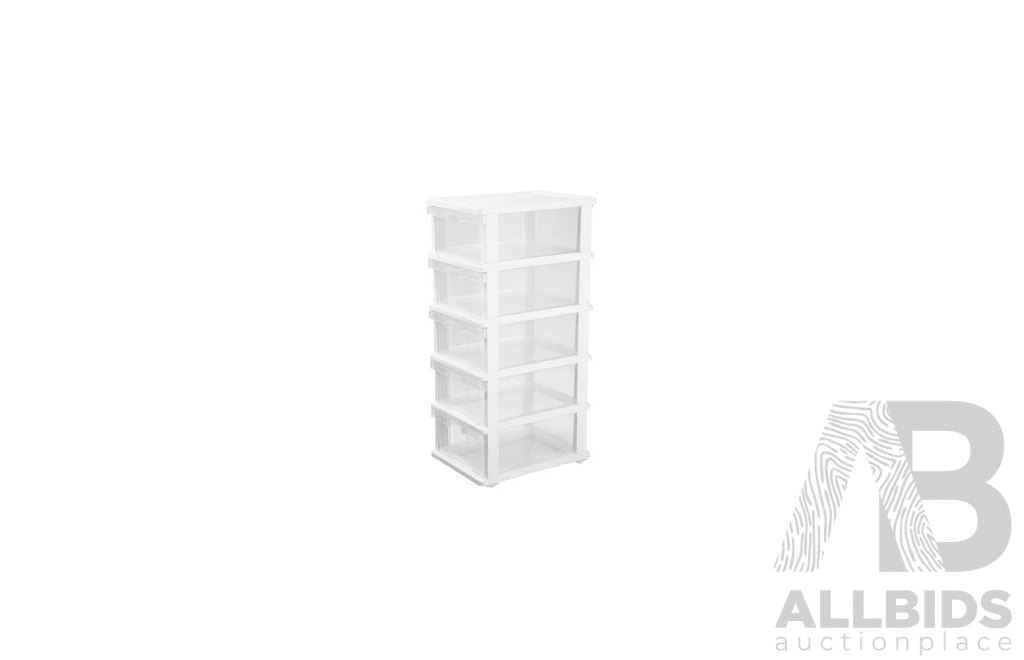 J Burrows 5 Drawer Storage Tower, PPS Bubble Wrap 750mm X 100mm & Keji Archive Boxes 20 Pack - ORP $163.78