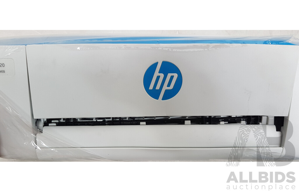 HP DeskJet 3720 Printer, A3 & A4 Paper Sheet Packs, and Ink Cartridges - Lot of 8 - Total ORP $521.94