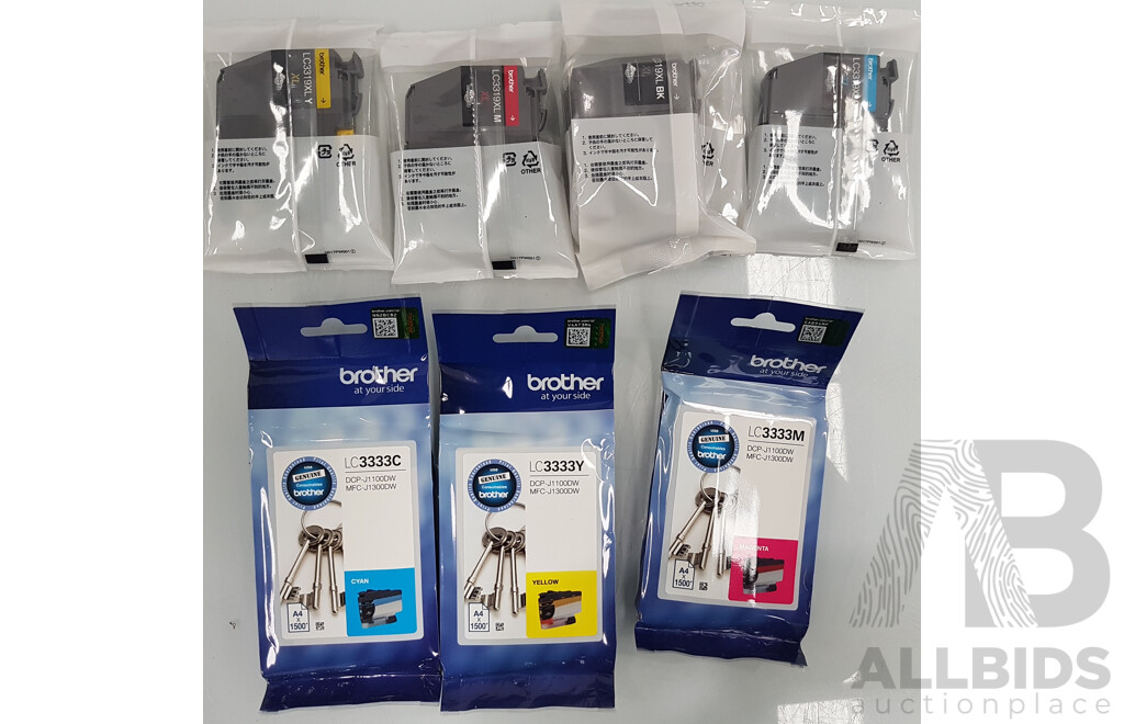 HP DeskJet 3720 Printer, A3 & A4 Paper Sheet Packs, and Ink Cartridges - Lot of 8 - Total ORP $521.94