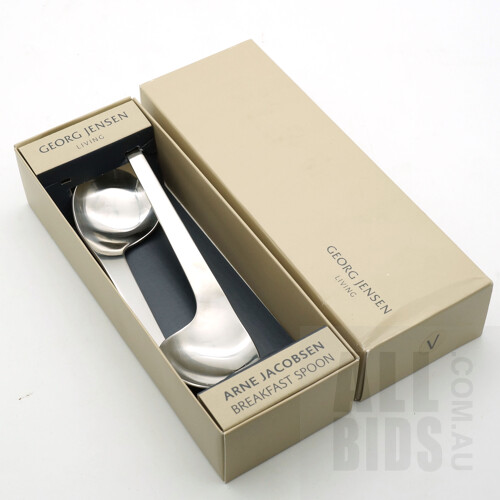 Georg Jensen Living Collection Breakfast Spoons, Designed by Arne Jacobsen