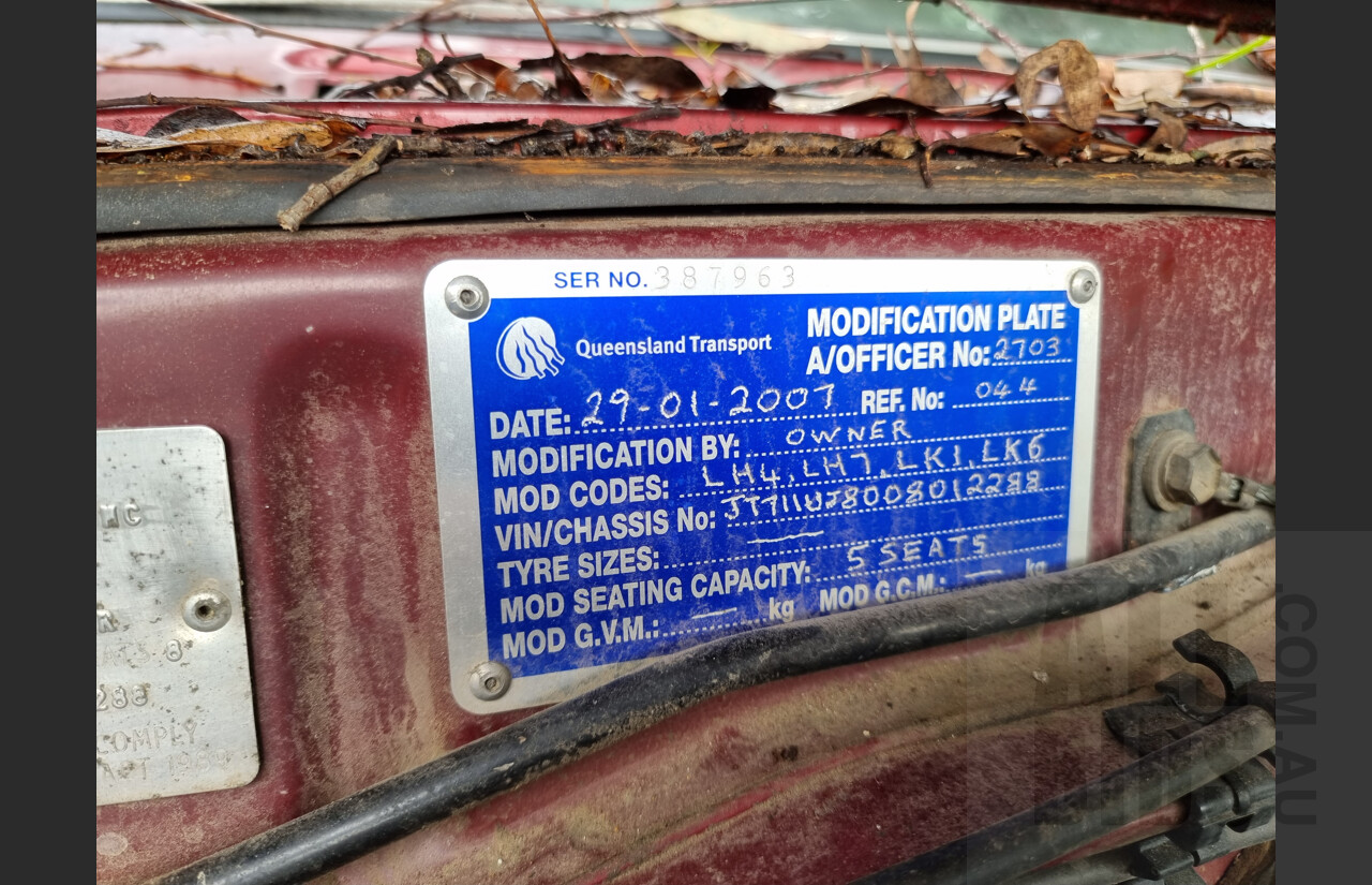 5/1994 Toyota Landcruiser (4x4) Extended Cab Trayback 4d Utility Maroon 4.5L - Project