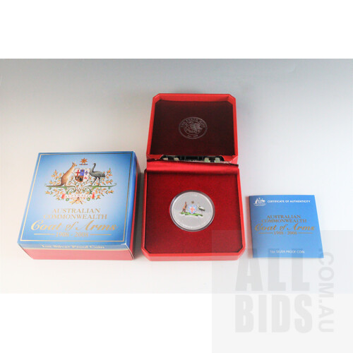 Australia Colourised 1oz Silver Proof Coin ? Australian Commonwealth Coat of Arms 1908-2008