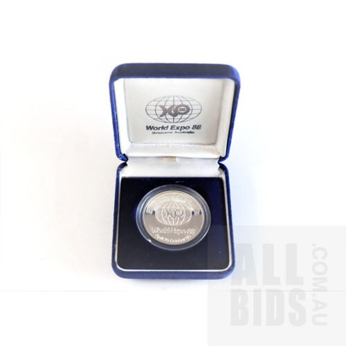 Brisbane Australia World Expo 1988 Silver Medallion