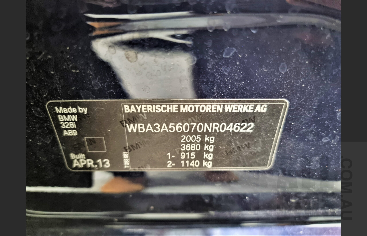 5/2013 BMW 328i Luxury Line F30 4d Sedan Blue 2.0L Turbo