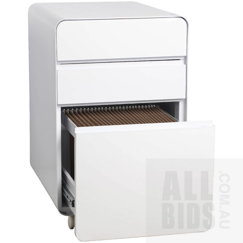 Otto Venturo Three Drawer Pedestal Unit - White - Brand New - RRP $189.00