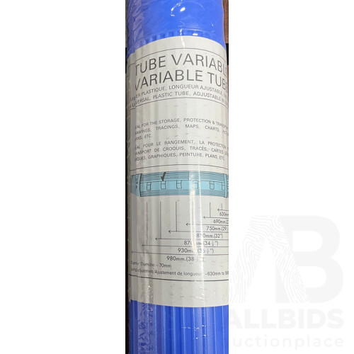 Four Variable Tubes for the Storage, Protection and Transport of Drawings, Maps, Art and Similar - in Original Packaging