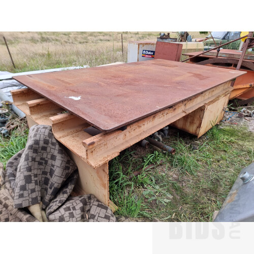 Very Large Custom I-Beam Welding Table with Cast Top