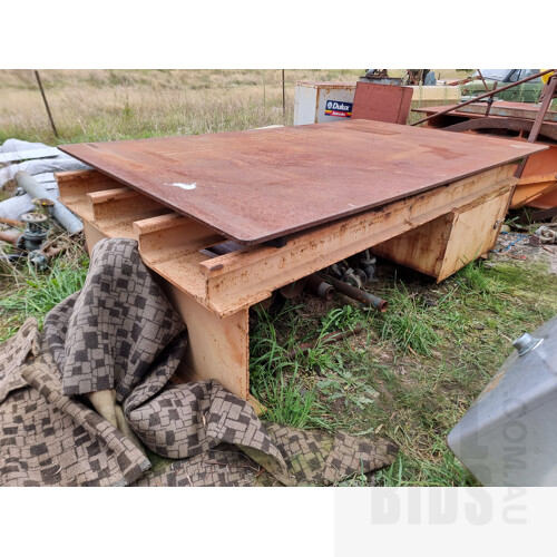 Very Large Custom I-Beam Welding Table with Cast Top