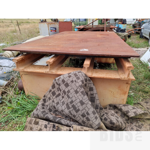 Very Large Custom I-Beam Welding Table with Cast Top