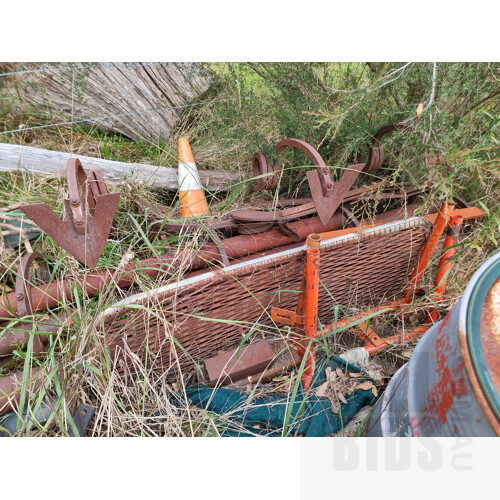 Large Vintage Farm Plough & Assorted Other Metal