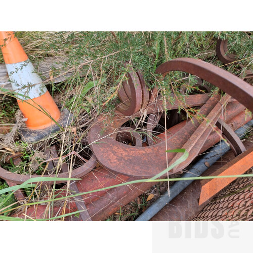 Large Vintage Farm Plough & Assorted Other Metal