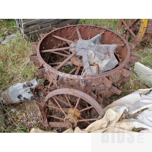 Pair of Vintage Tractor Wheels & Other Wheel