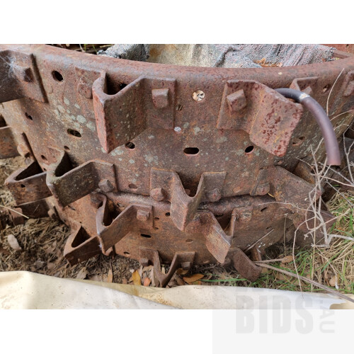 Pair of Vintage Tractor Wheels & Other Wheel