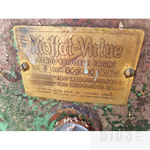 Vintage Moffat-Virtue 4hp Petrol Kerosene Engine