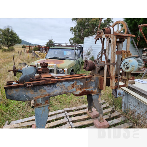 Vintage Nuttall Herbert Cast Iron Metal Lathe