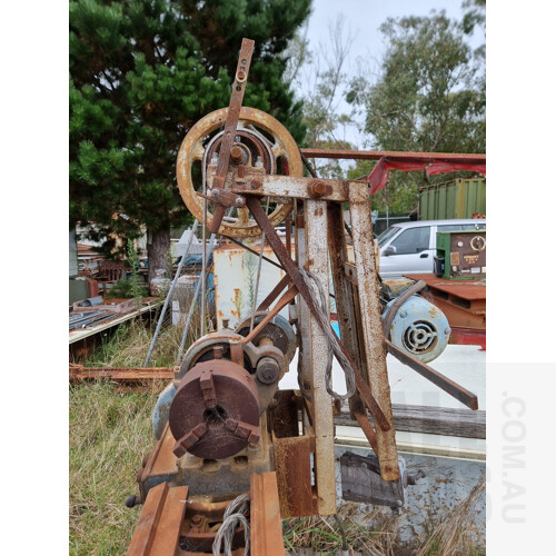 Vintage Nuttall Herbert Cast Iron Metal Lathe