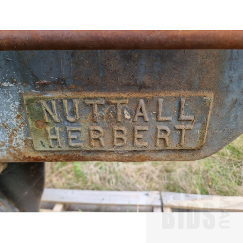 Vintage Nuttall Herbert Cast Iron Metal Lathe