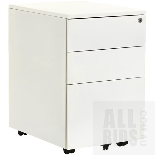 Stilford 3 Drawer Mobile Filing Pedestal White, ORP $229.