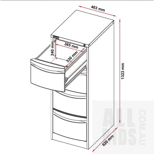 Stilford 4 Drawer Filing Cabinet White, ORP $449.