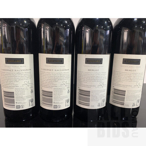 Assorted Taylor’s Estate Red Wines Including 2010 Clare Valley Cabernet Sauvignon, 2012 Clare Valley Cabernet Sauvignon, & 2009/2012 Merlot - Case of 12 x 750ml