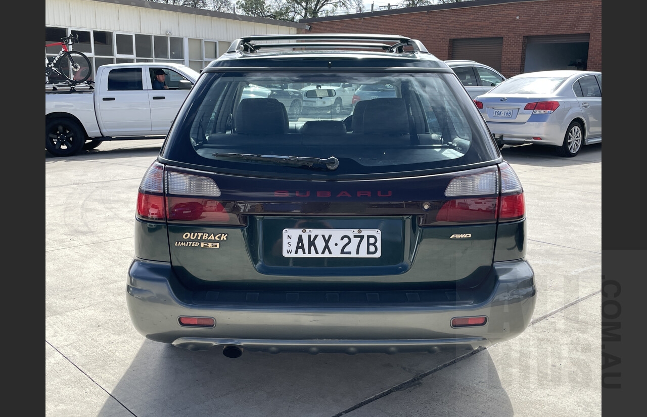 8/2001 Subaru Outback Limited MY01 4d Wagon Green 2.5L