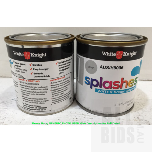 White Knight Mixed Paint Pots 250mL - Lot of Approximately 70